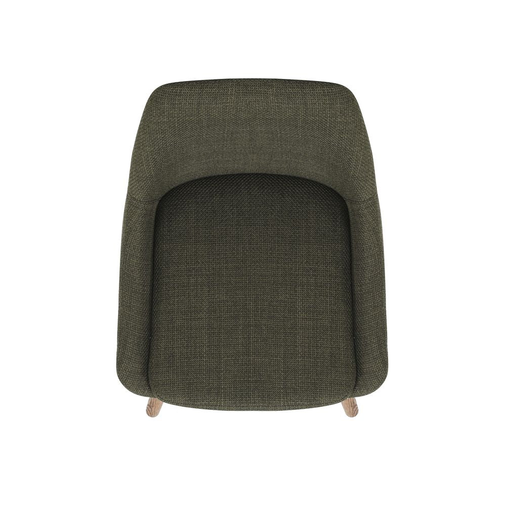 Chaise snack en tissu kaki pied chêne