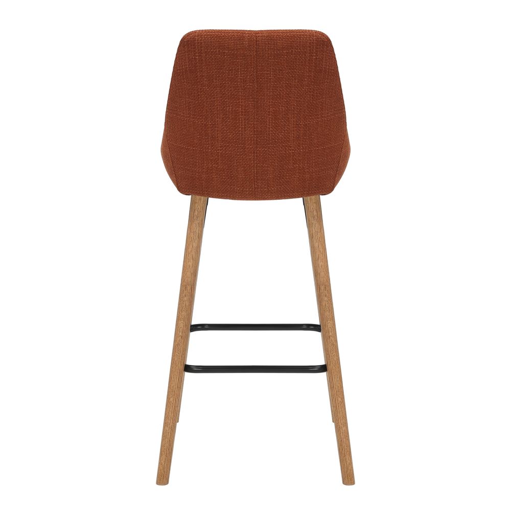 Chaise snack en tissu cognac pied chêne