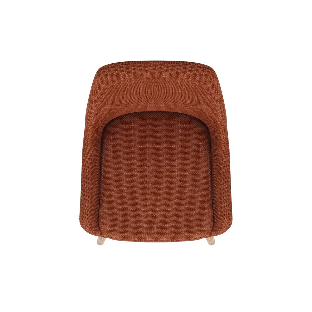 Chaise snack en tissu cognac pied chêne