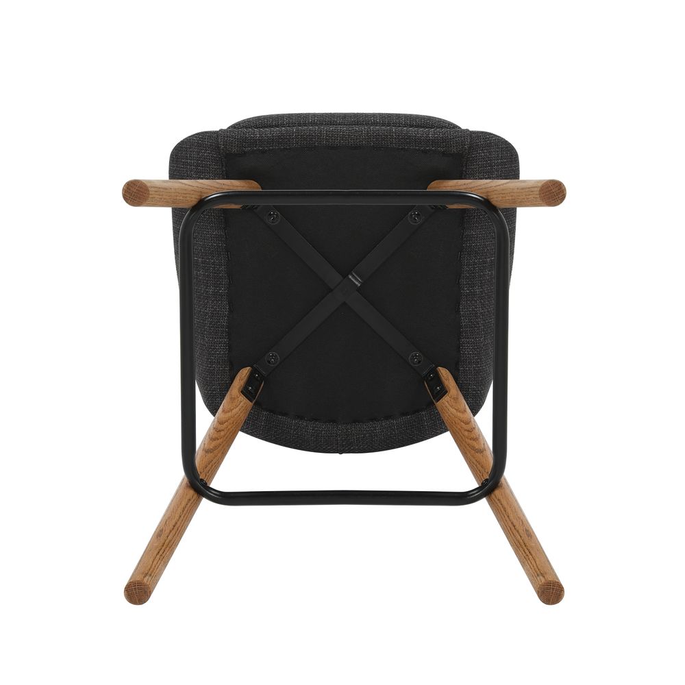 Chaise snack en tissu gris anthracite pied chêne