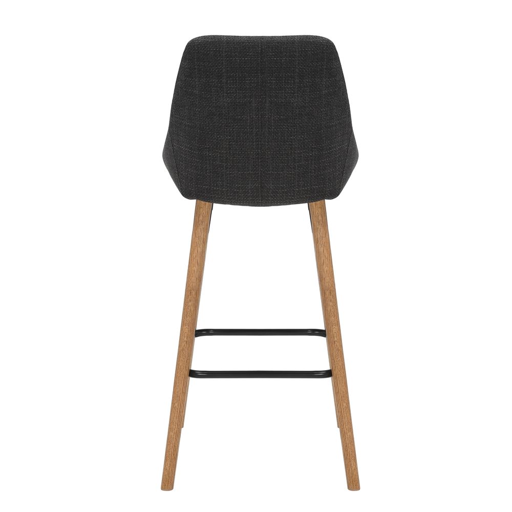 Chaise snack en tissu gris anthracite pied chêne