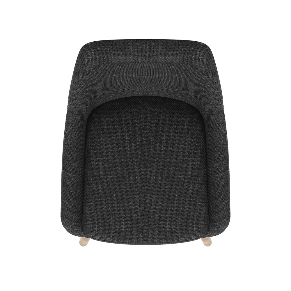 Chaise snack en tissu gris anthracite pied chêne