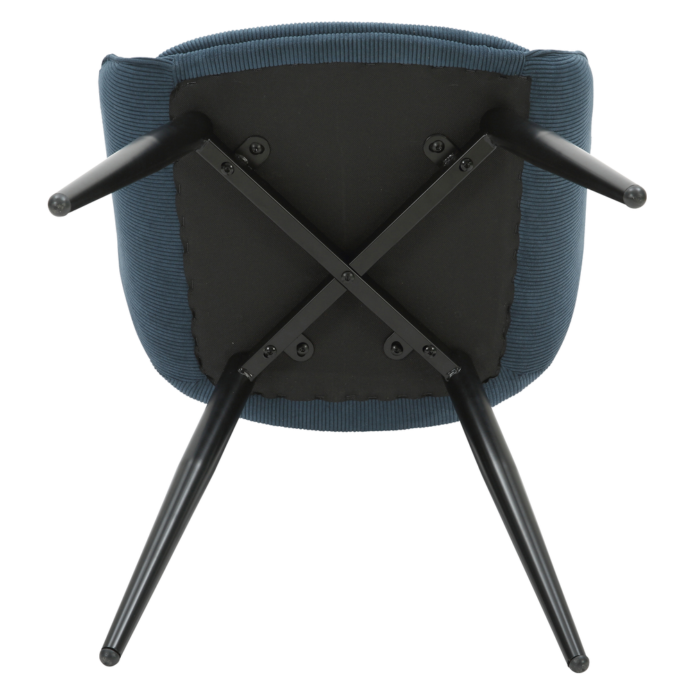Fauteuil en velours côtelé bleu figuerolles