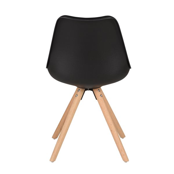 Chaise scandinave à coque noire pieds chêne Cross