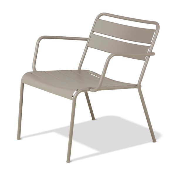 Fauteuil lounge d'extérieur métal taupe OPUS