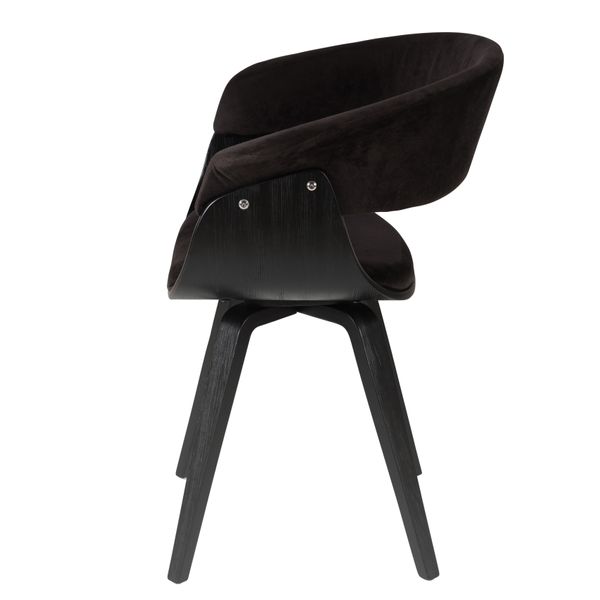 Chaise design accoudoirs velours noir Kyo