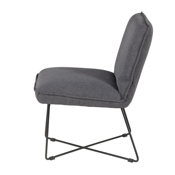 Fauteuil tissu et métal gris foncé design Hall