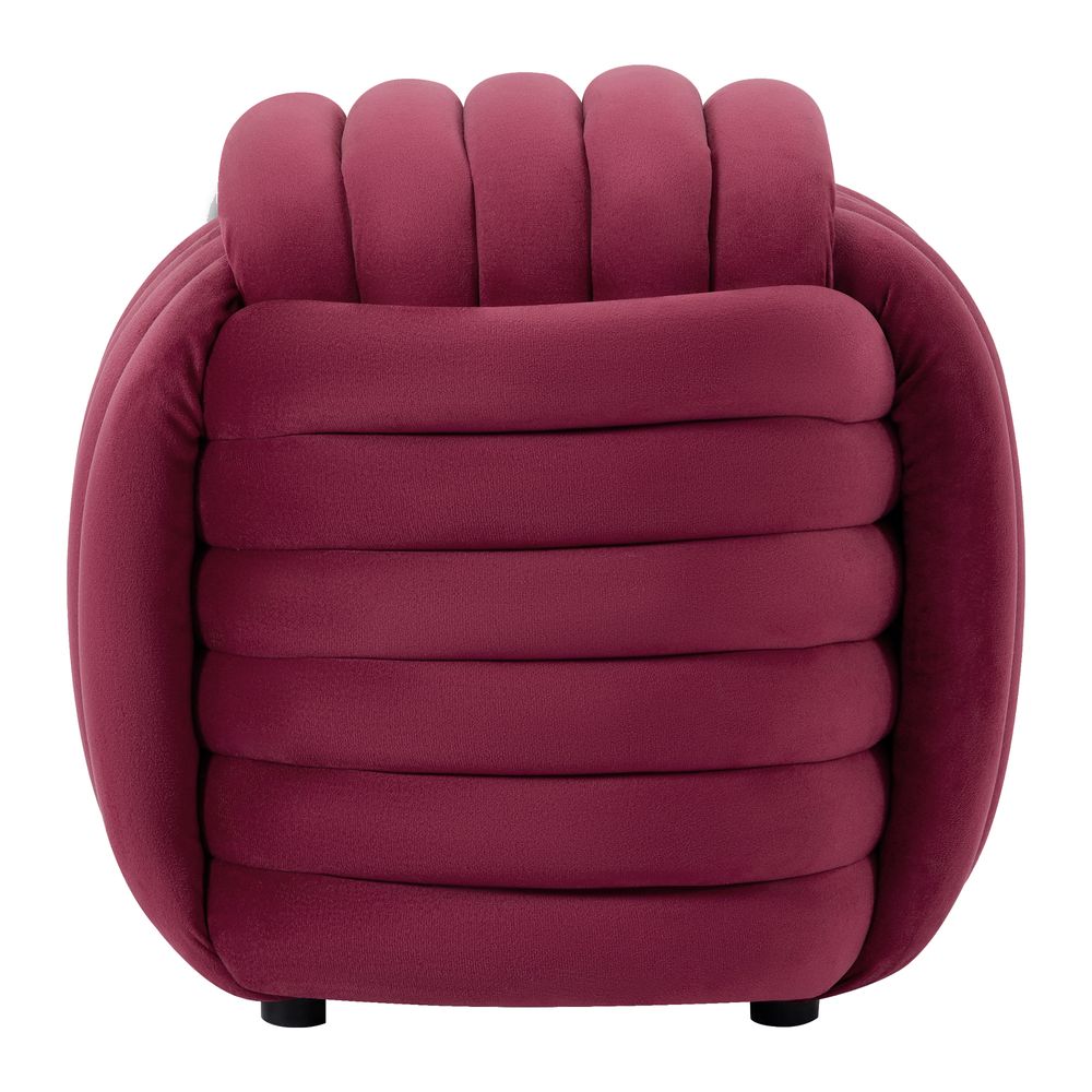 Pouf noeud velours bordeaux
