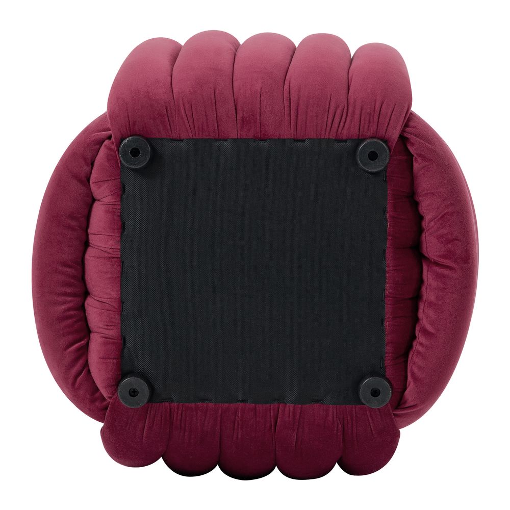 Pouf noeud velours bordeaux