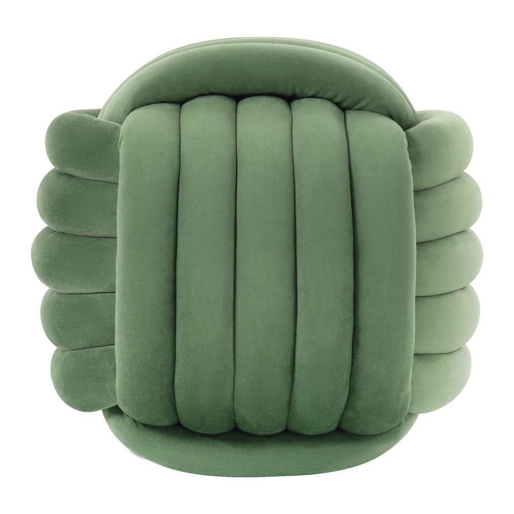 Pouf noeud velours vert clair