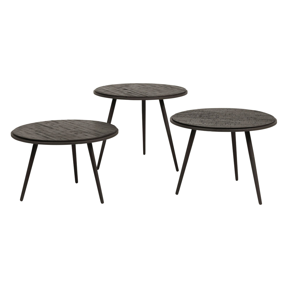 Tables basses gigognes teck recyclé 54cm - Set de 3 Bronx