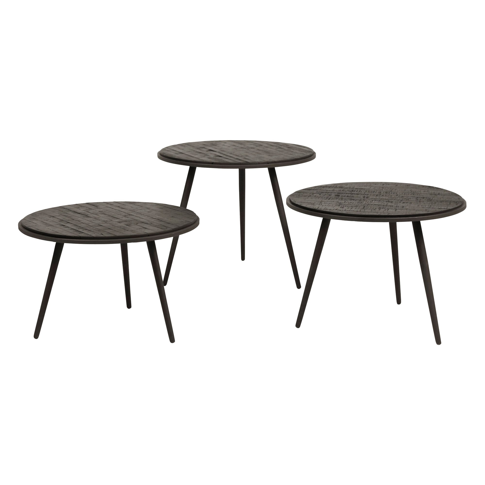 Tables basses gigognes teck recyclé 54cm - Set de 3 Bronx