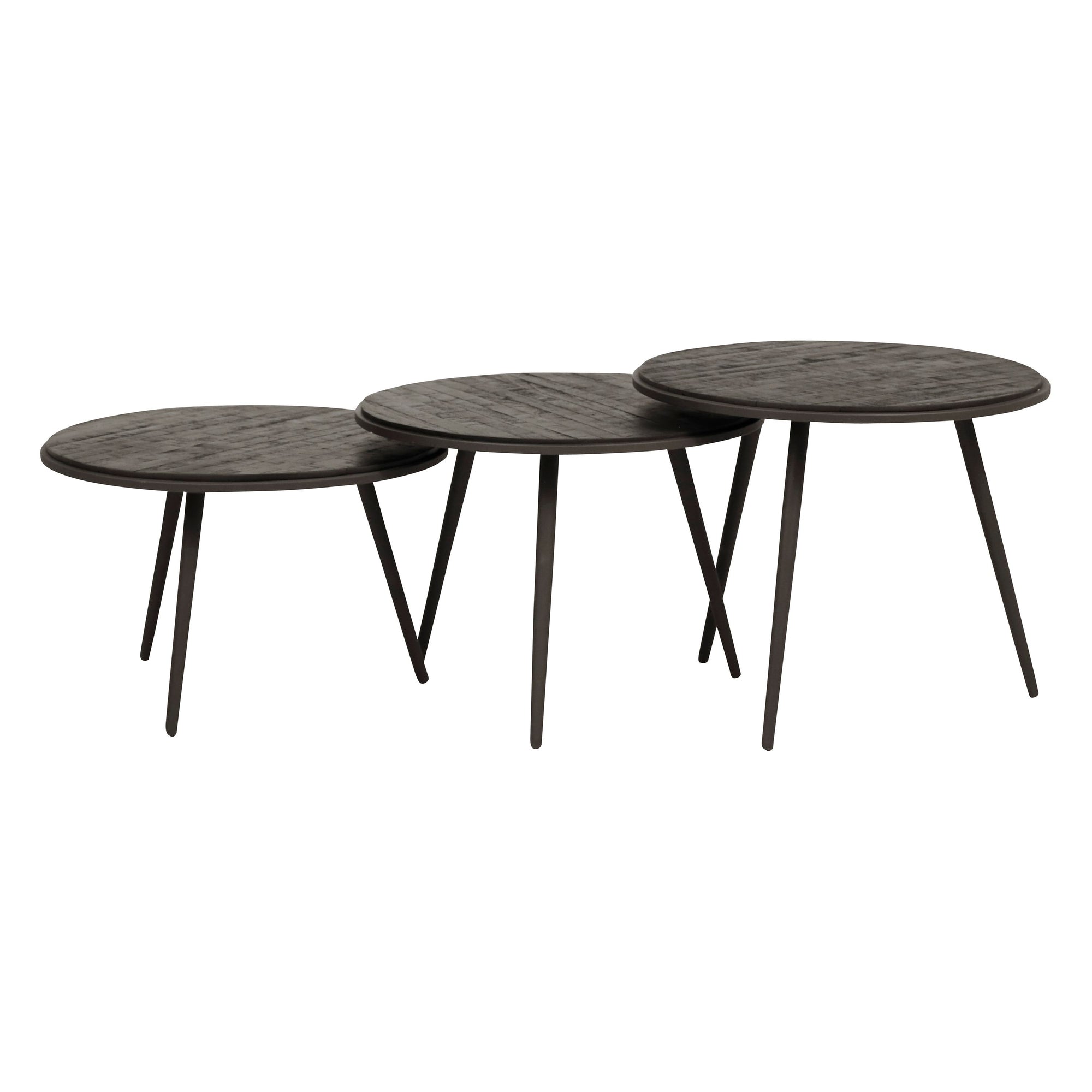 Tables basses gigognes teck recyclé 54cm - Set de 3 Bronx