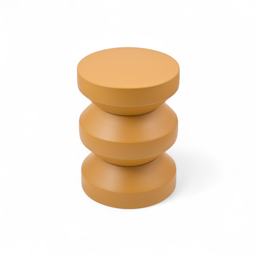 Bout de canapé rond en métal bronze