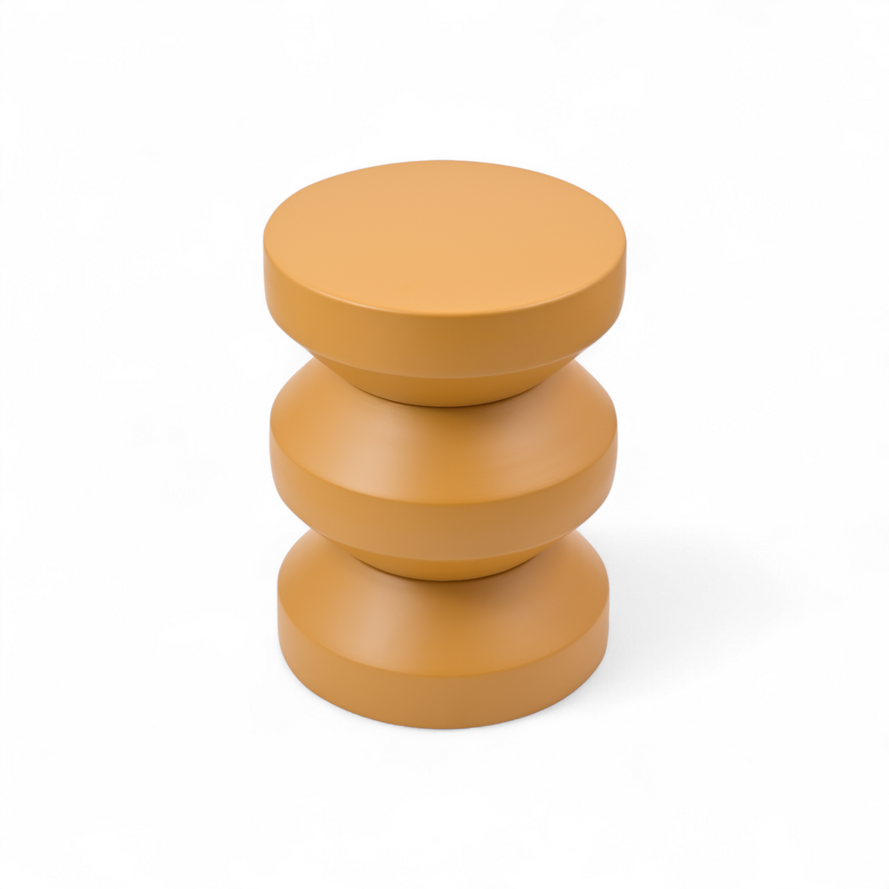 Bout de canapé rond en métal bronze