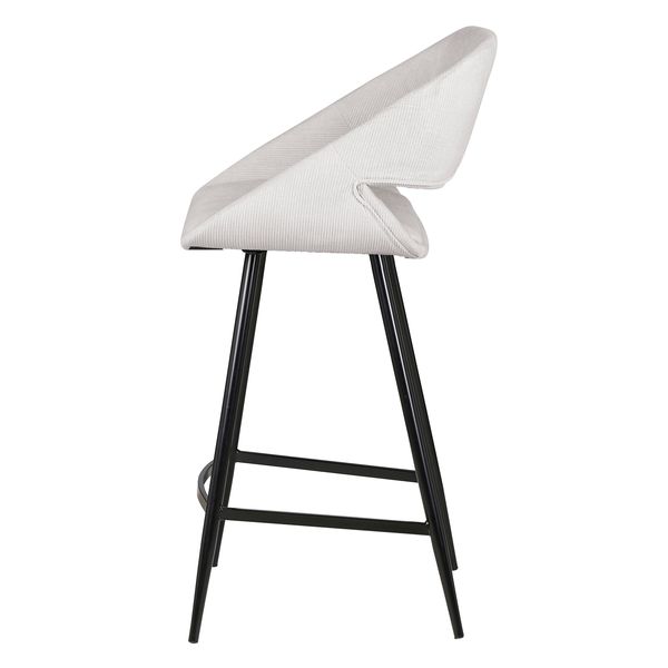 Chaise snack velours côtelé écru h 65cm ADA
