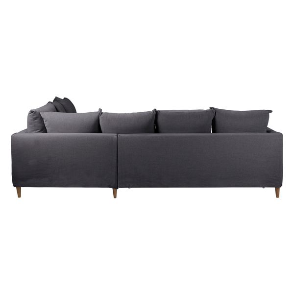 Canapé d'angle tissu recyclé anthracite - Angle droit Figari