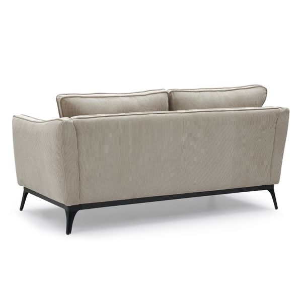 Canapé 2 places velours côtelé beige Cleo