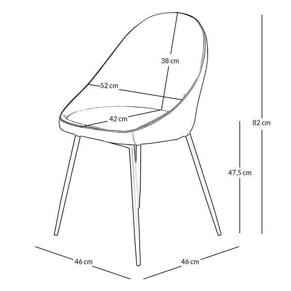 Chaise design velours vert canard Maya