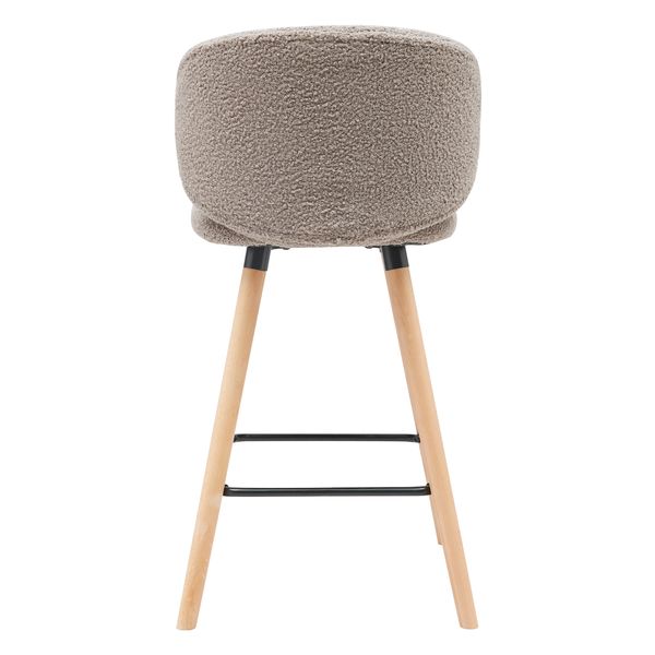 Tabouret Repose-Pieds CLP Garding – Tissu Gris Rembourré, Pieds Bois Hêtre, Confort Ergonomique Pour Salon Ou Bureau