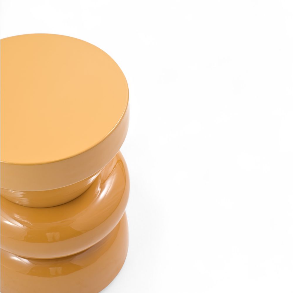 Bout de canapé rond émail bi-color bronze