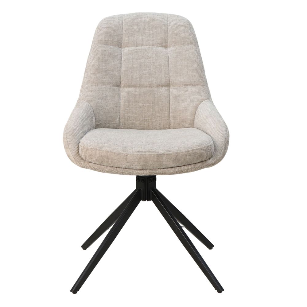 Chaise repas en tissu beige