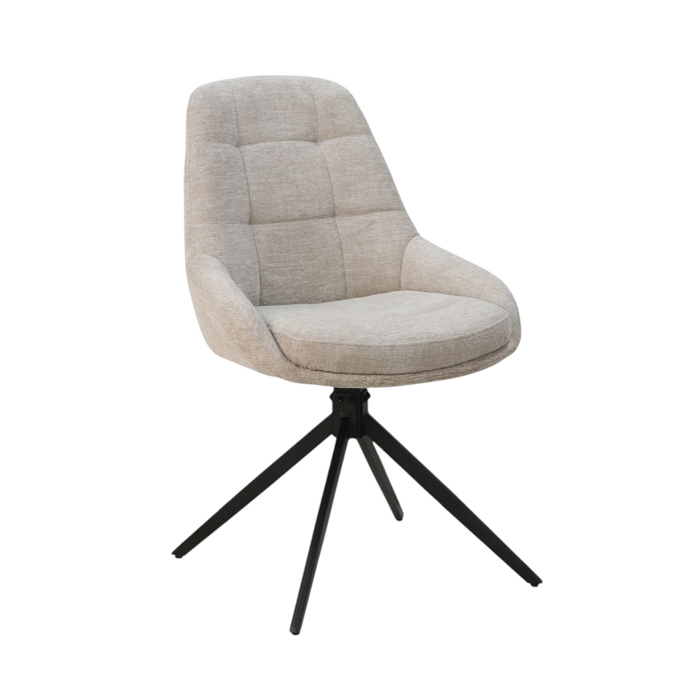 Chaise repas en tissu beige