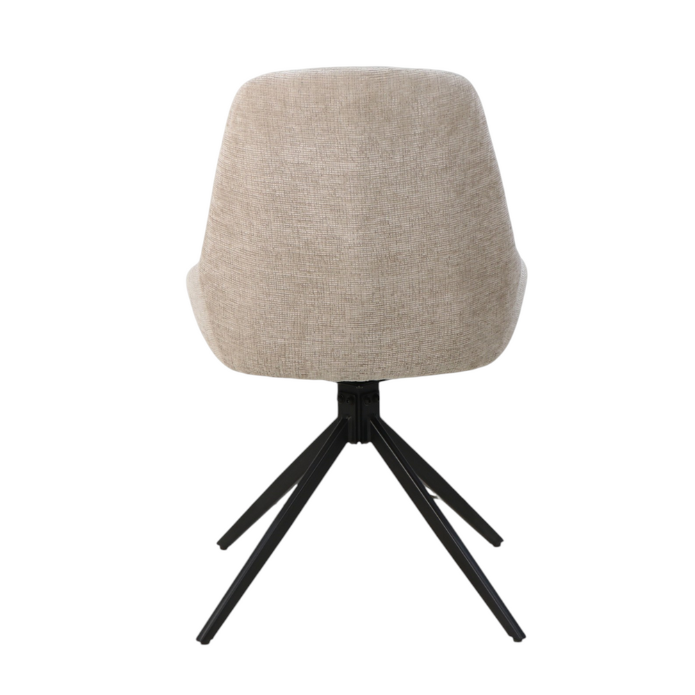 Chaise repas en tissu beige