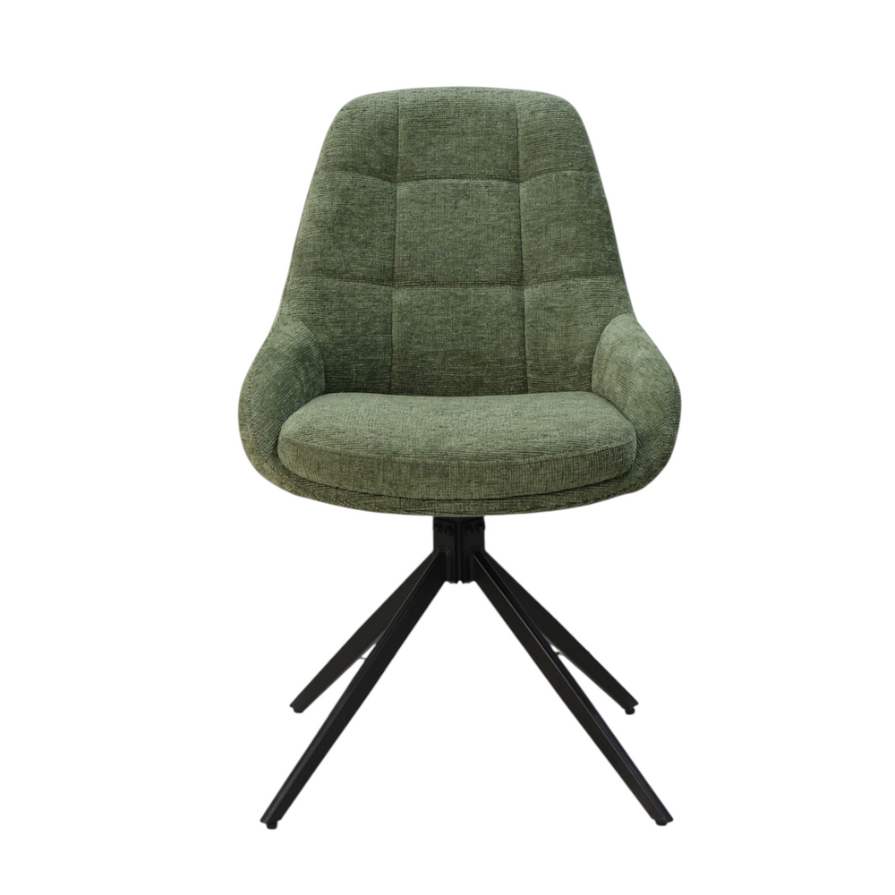 Chaise repas en tissu vert clair