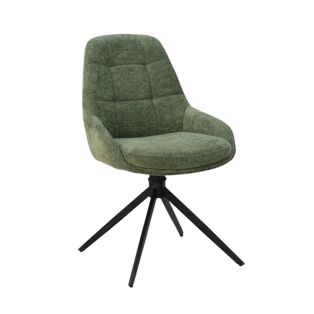 Chaise repas en tissu vert clair