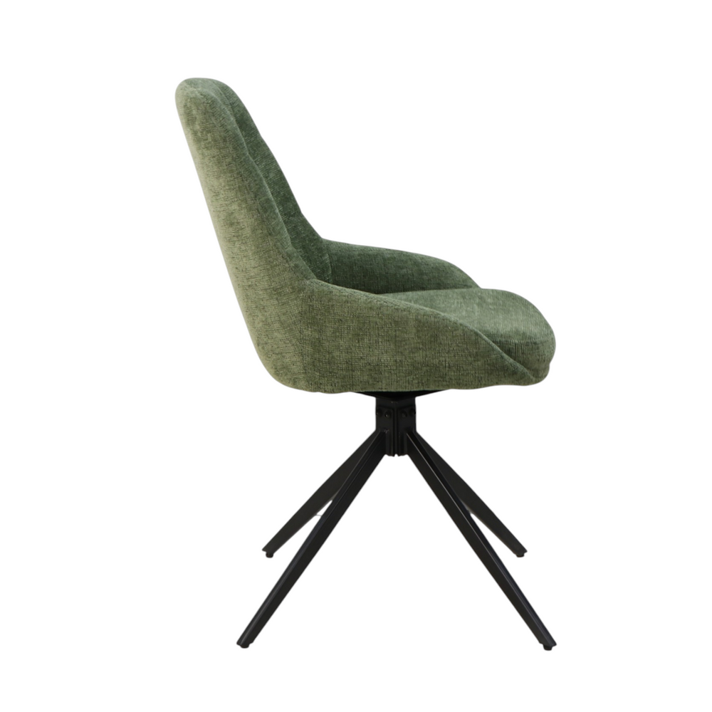 Chaise repas en tissu vert clair