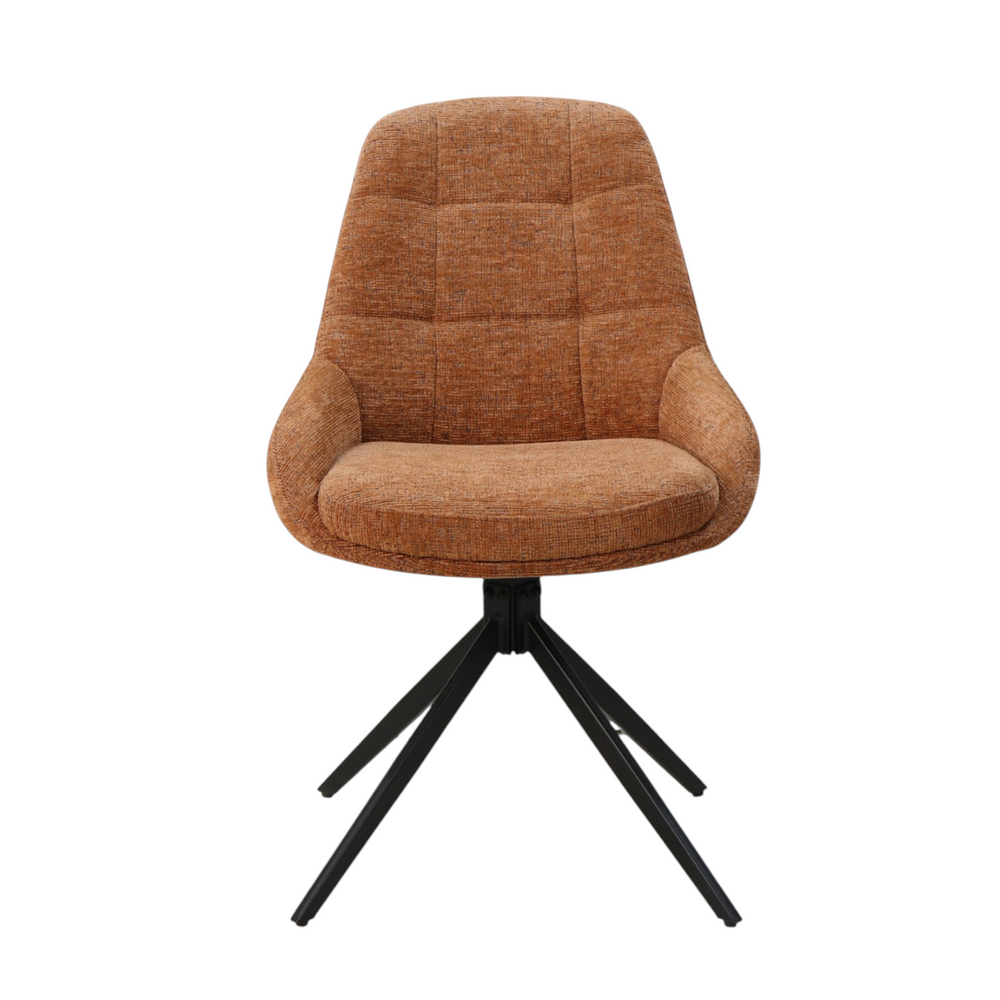 Chaise repas en tissu orange