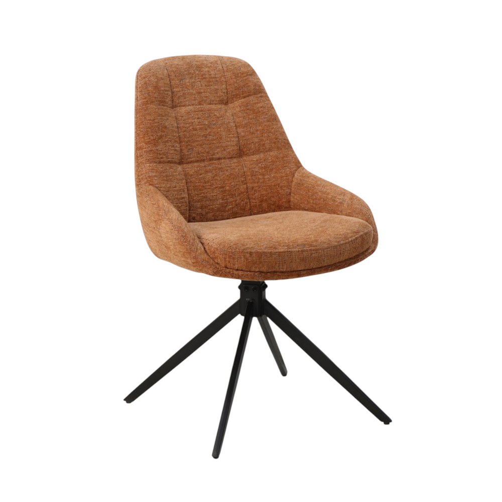 Chaise repas en tissu orange