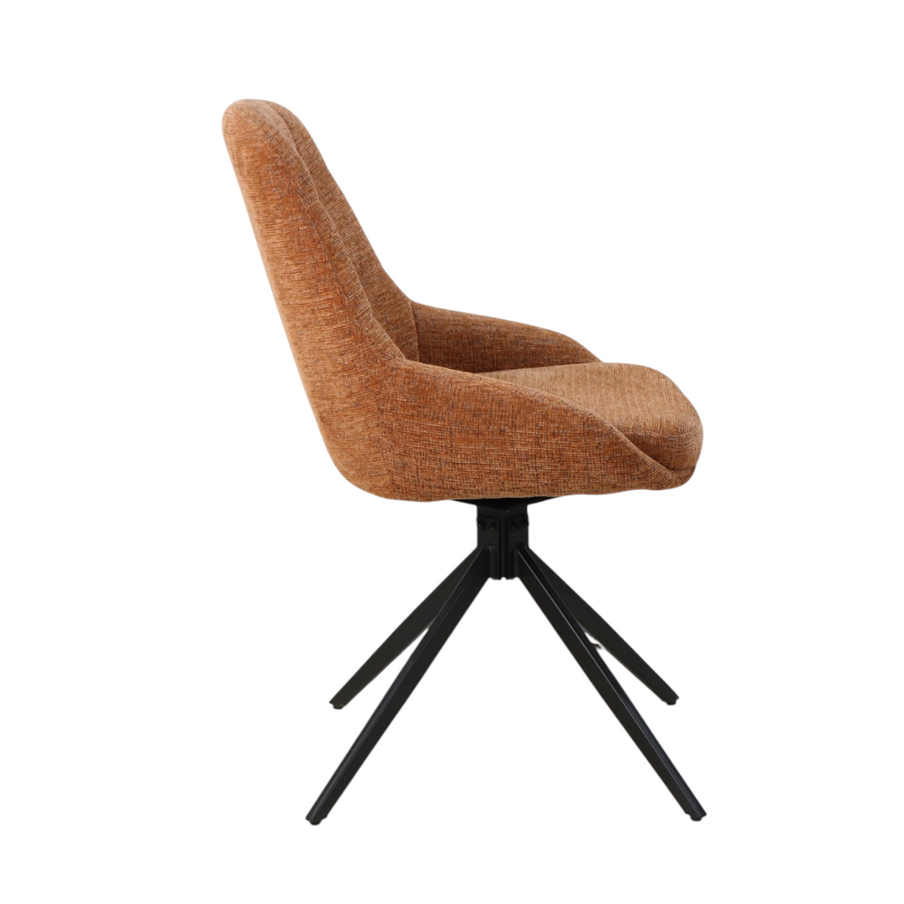 Chaise repas en tissu orange