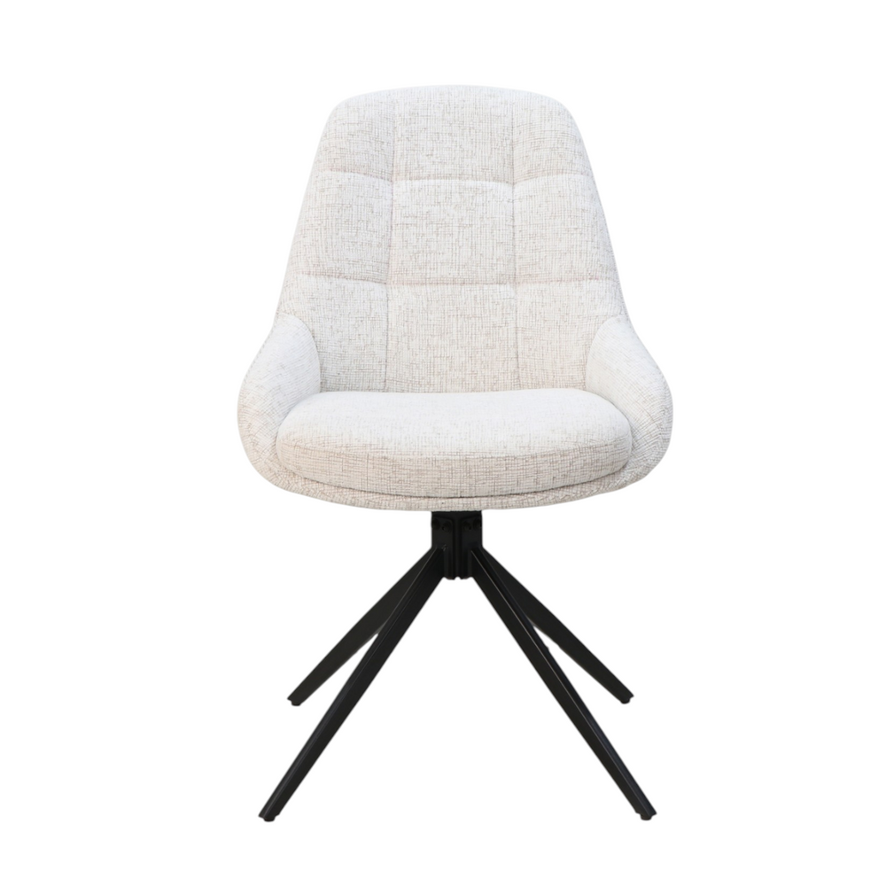 Chaise repas en tissu écru