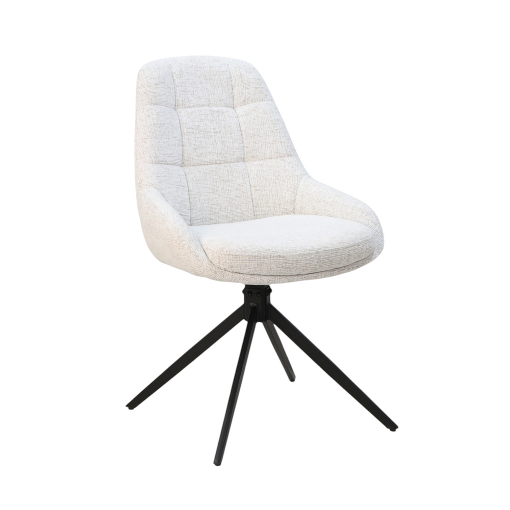Chaise repas en tissu écru