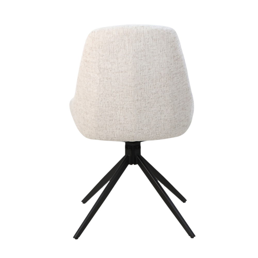 Chaise repas en tissu écru