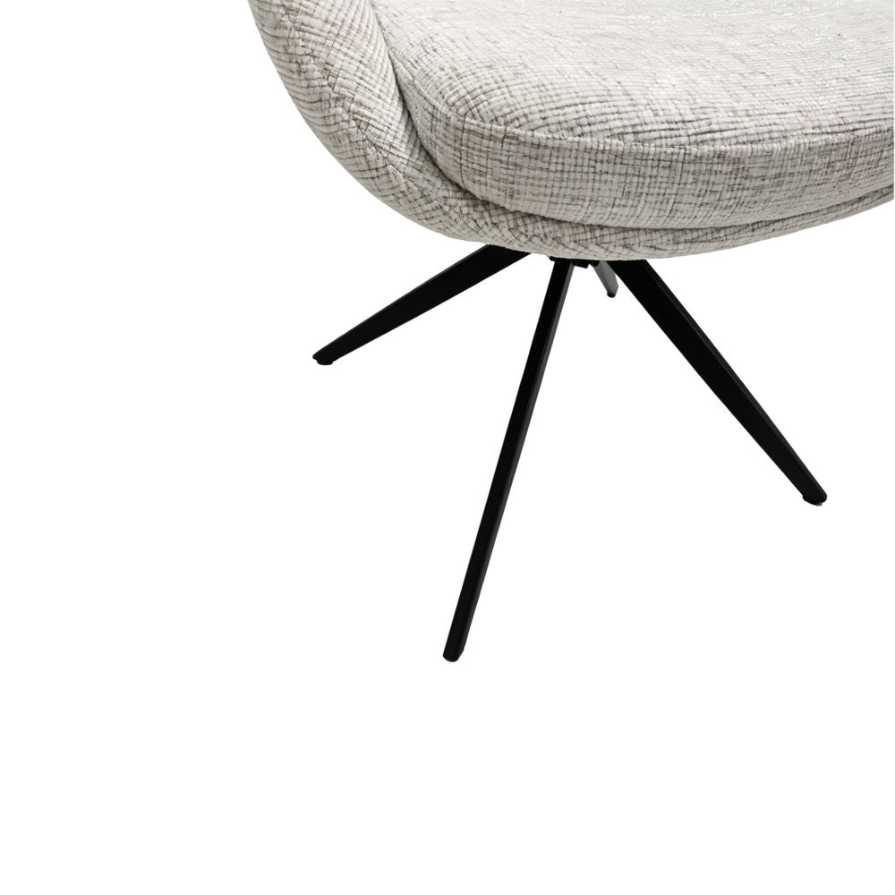 Chaise repas en tissu écru
