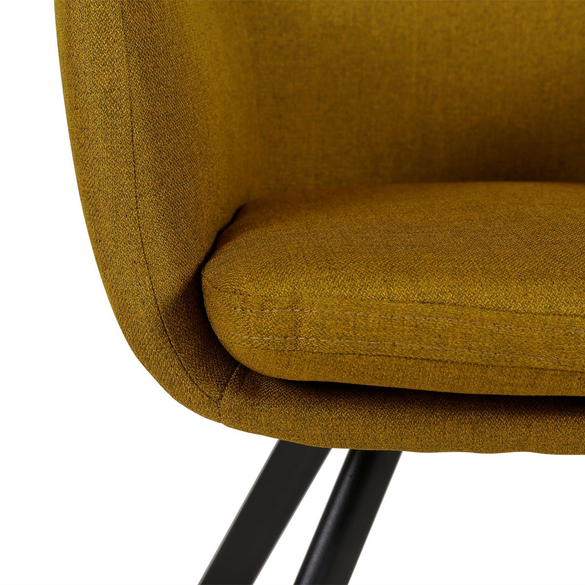 Chaise accoudoirs tissu jaune