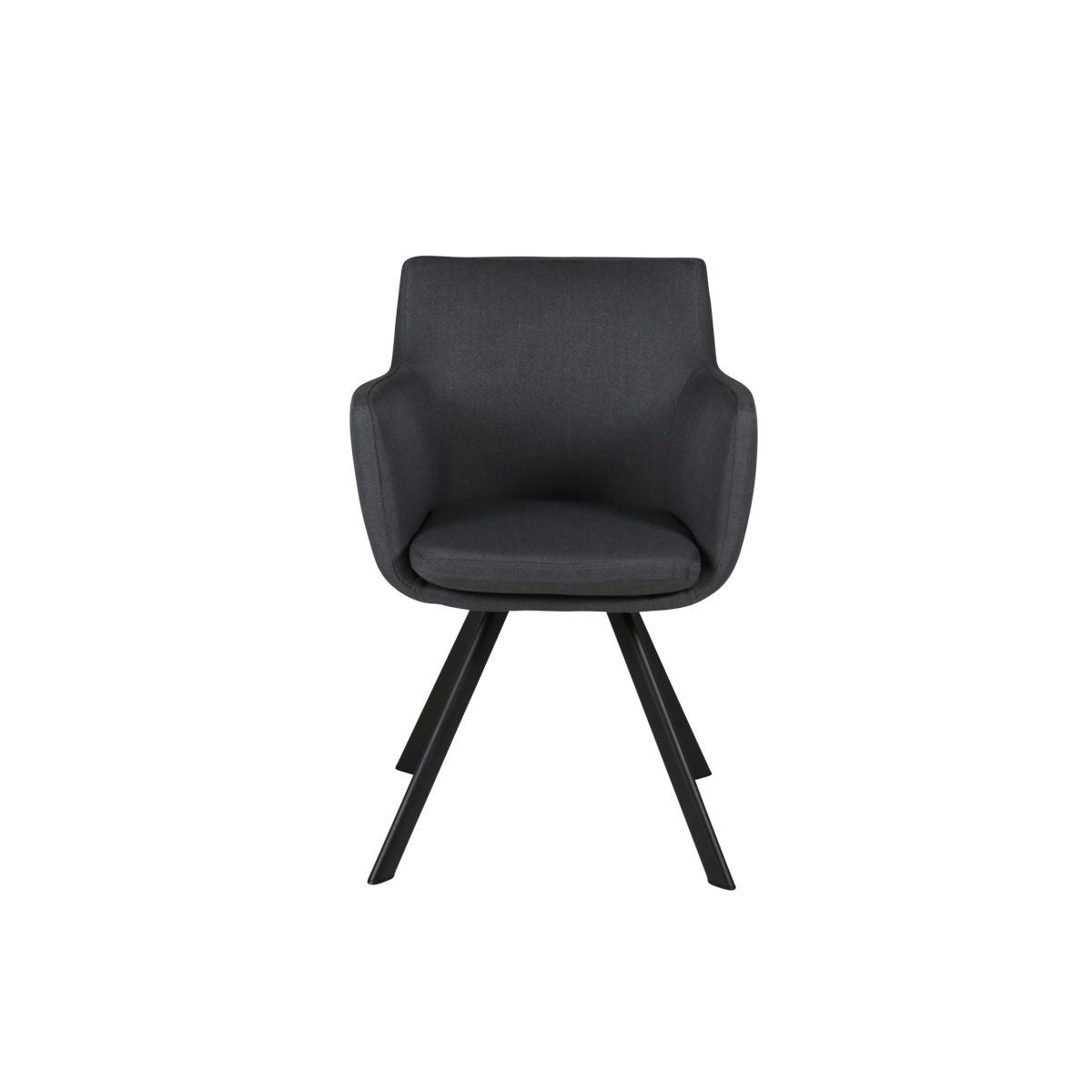Chaise accoudoirs tissu gris foncé