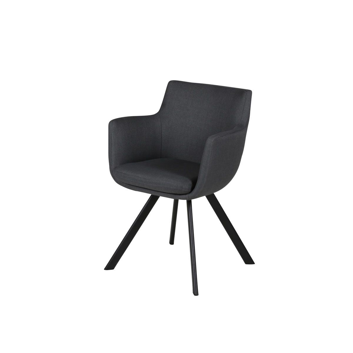 Chaise accoudoirs tissu gris foncé