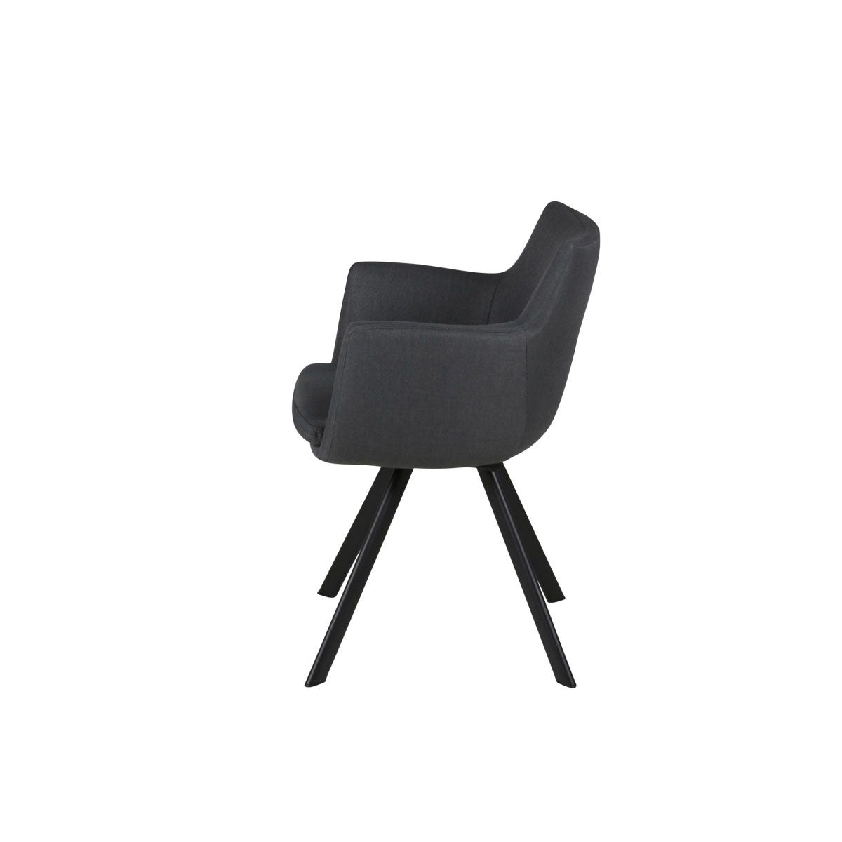 Chaise accoudoirs tissu gris foncé