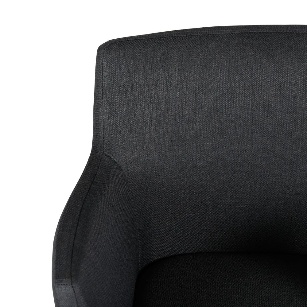 Chaise accoudoirs tissu gris foncé