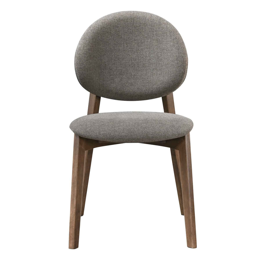 Chaise repas tissu marron clair pied noyer