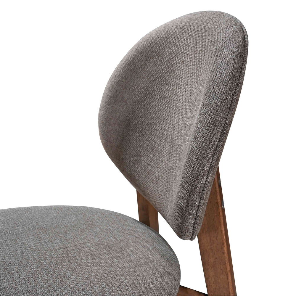 Chaise repas tissu marron clair pied noyer