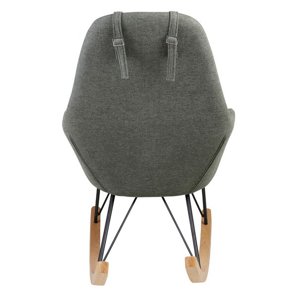 Rocking-chair scandinave tissu vert sapin Evy