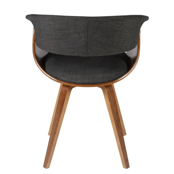 Chaise design accoudoirs en tissu gris foncé Kyo