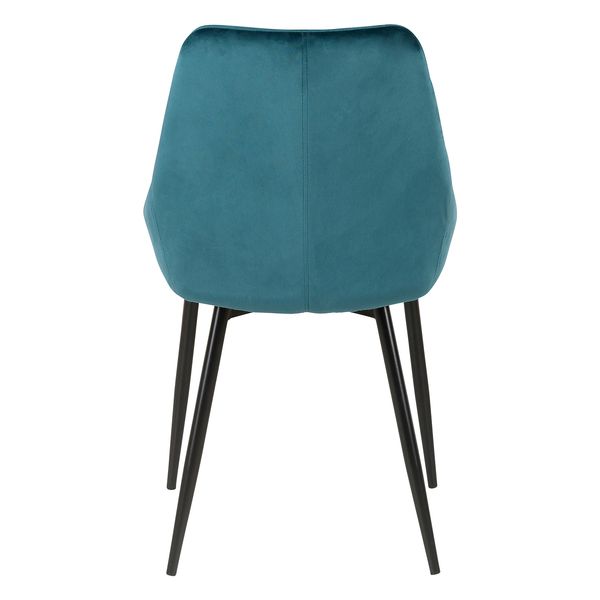 Chaise en velours bleu pieds métal BARI