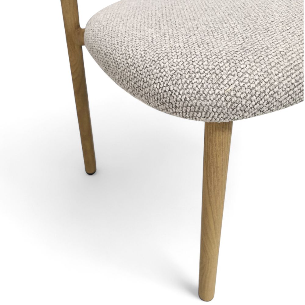 Chaise repas tissu gris clair