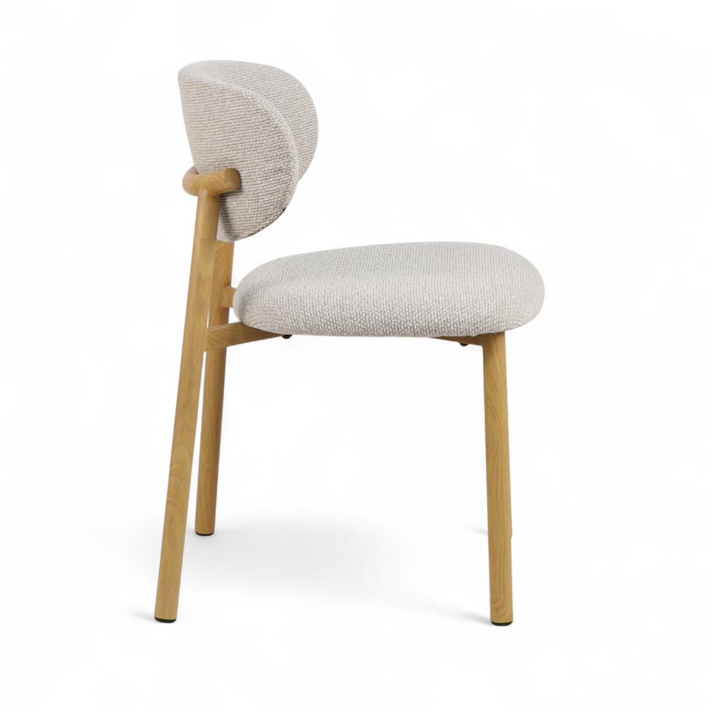 Chaise repas tissu gris clair